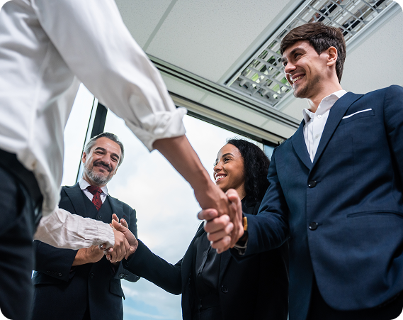 Team shaking hands